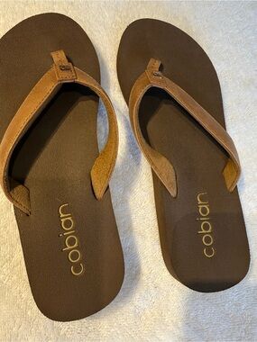Cobian Women’s Brown and Tan Flip-Flop Sandals